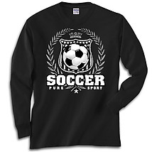 Long Sleeve Soccer T-Shirt: Soccer Laurel