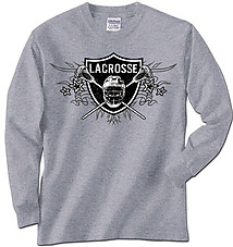 Long Sleeve Lacrosse T-Shirt: Lacrosse Sheild