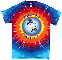 Hockey T-Shirt: Face Off Sunburst- Tie Dye