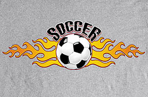 Long Sleeve Soccer T-Shirt: Soccer Flame