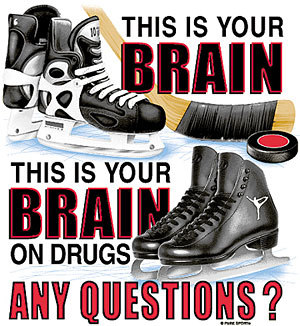Long Sleeve Hockey T-Shirt: Brain On Drugs