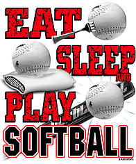 Softball T-Shirt: Eat Sleep Softball
