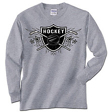 Long Sleeve Hockey T-Shirt: Hockey Sheild