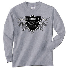 Pure Sport Long Sleeve Hockey T-Shirt: Hockey Sheild