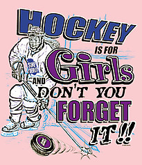 Pure Sport Hockey T-Shirt: Hockey Is For Girls-Pink