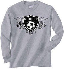 Long Sleeve Soccer T-Shirt: Soccer Shield