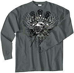 Pure Sport Long Sleeve Lacrosse T-Shirt: Lacrosse Wings