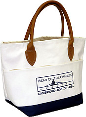 Custom Leather Handle Tote Bag with Water-Resistant Bottom