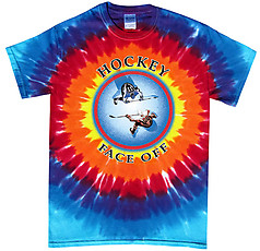 Pure Sport Hockey T-Shirt: Face Off Sunburst- Tie Dye