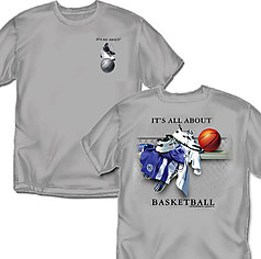 Coed Sportswear Basketball T-Shirt: It's All About Basketball - Grey