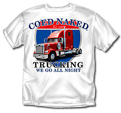 Coed Sportswear Trucker T-Shirt: Coed Naked Trucking