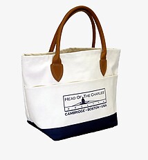 Custom Leather Handle Tote Bag with Water-Resistant Bottom
