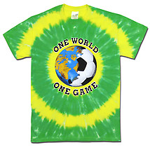 Brazil World Cup Soccer One World Tie Dye T-Shirt 