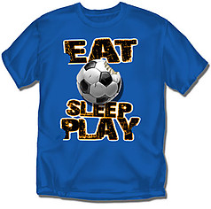 Coed Sportswear Youth Soccer T-Shirt: Eat Sleep Play