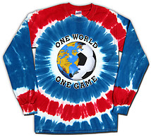 Long Sleeve Soccer T-Shirt: USA World Cup One World Tie Dye
