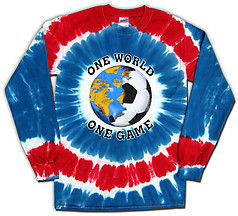 Pure Sport Long Sleeve Soccer T-Shirt: USA World Cup One World Tie Dye