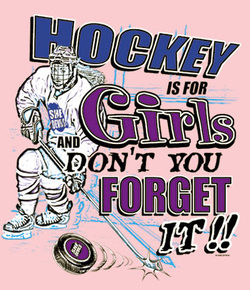 Pure Sport Hockey T-Shirt: Hockey Is For Girls-Pink