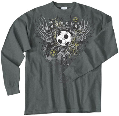 Pure Sport Long Sleeve Soccer T-Shirt: Soccer Wings