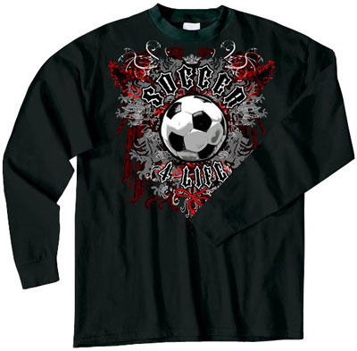 Pure Sport Long Sleeve Soccer T-Shirt: Soccer 4 Life