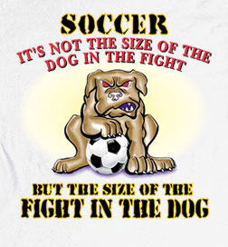Long Sleeve Soccer T-Shirt: Fight in Dog Soccer