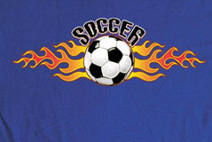 Long Sleeve Soccer T-Shirt: Soccer Flame