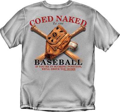 Billards T-Shirt: Coed Naked Billiards, White. 