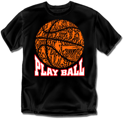 Coed Sportswear Youth Basketball T-Shirt: Play Ball Mosaic Basketball